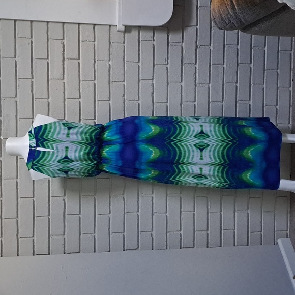 Donna Ricco Bold Colored Sleeveless Pleated Front Maxi Dress. Size 4 - Picture 6 of 11